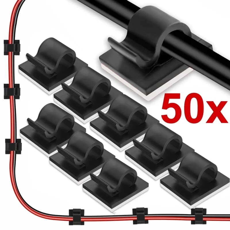 5-50 pezzi clip per cavi autoadesivi gestione dei cavi supporto per cavi organizzatore morsetto scrivania ordinato gestione dei cavi in auto clip per ufficio domestico