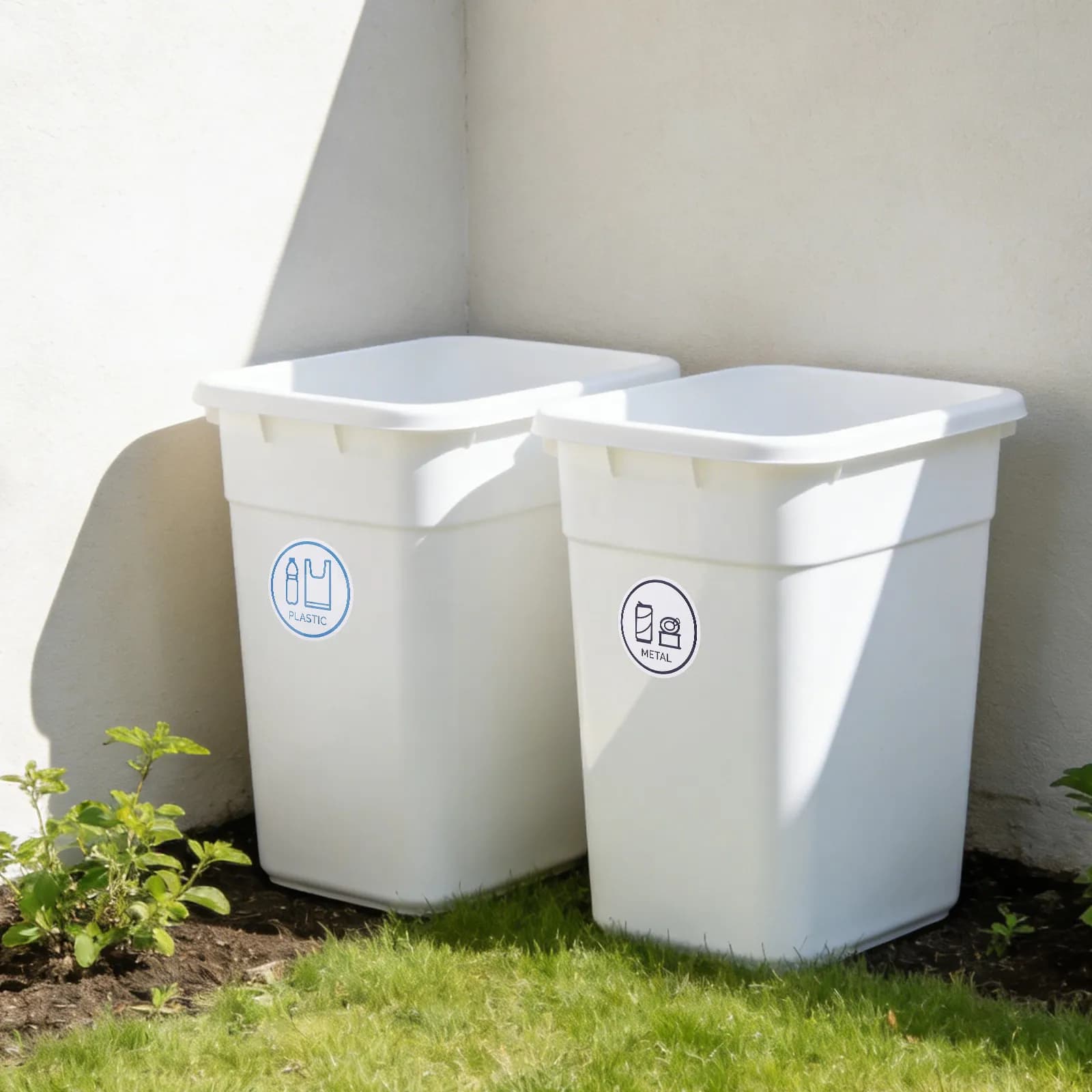 24Pcs Recycling Bin Stickers Trash Can Labels Waterproof Oil Resistant Garbage Sorting Stickers for Home Office Kitchen Self
