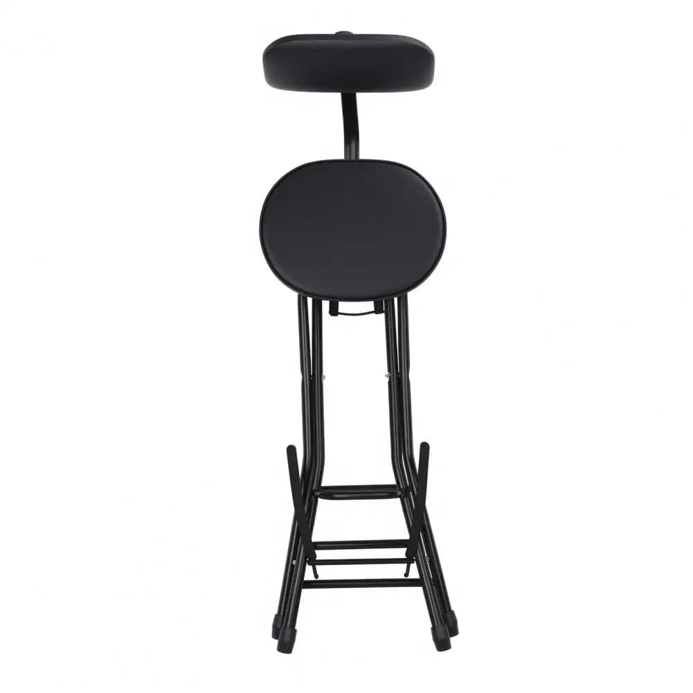 Guitar stool with padded cushion Folding chair with ergonomic backrest for heavy loads with guitar support Portable folding stool for adults