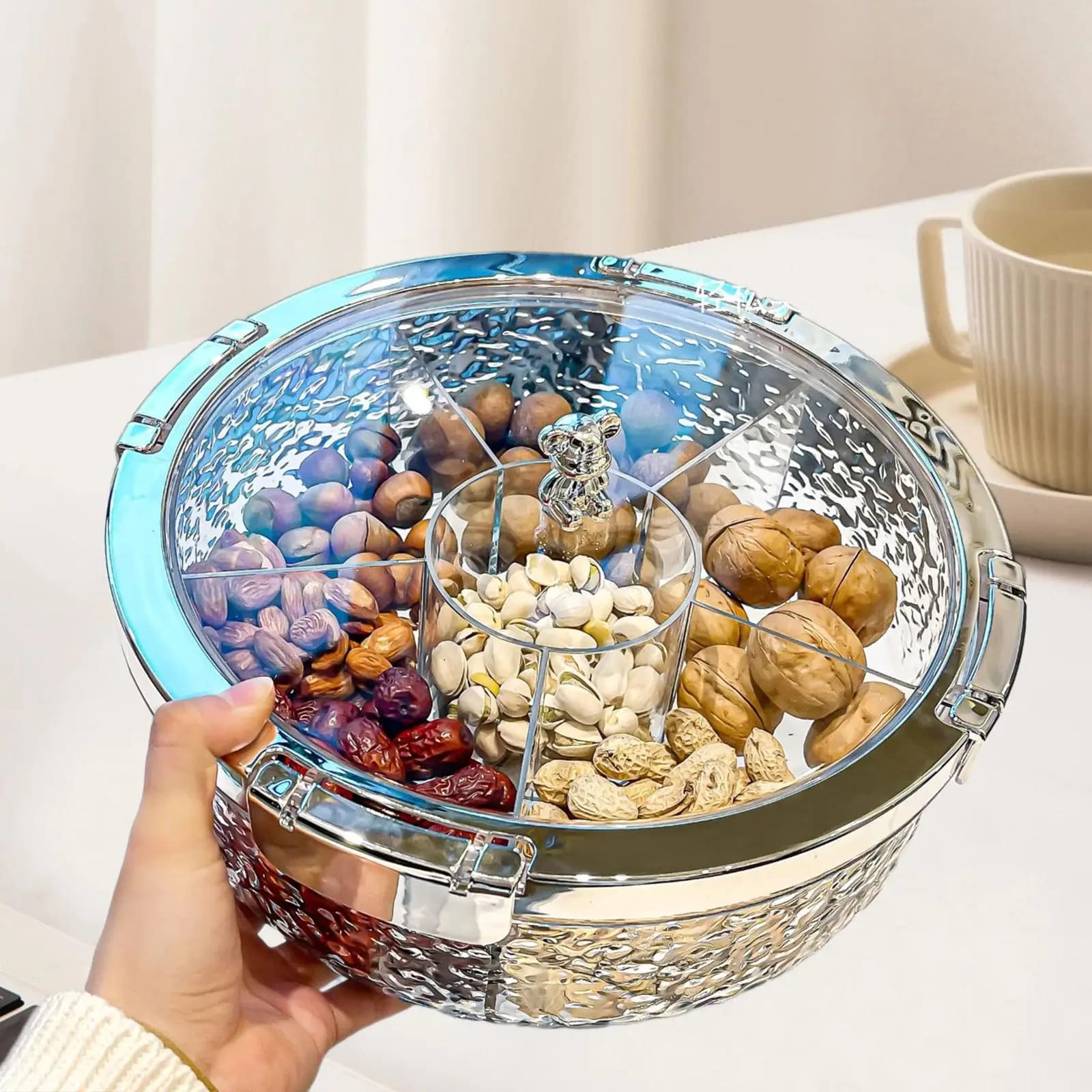 Vassoio per frutta secca Contenitore multiuso per caramelle e noci Scatola per torte da dessert per frutta per la decorazione del soggiorno di casa