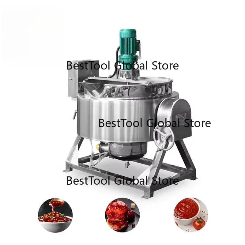 Bollitore Industriale Automatico con Agitatore da 100L a 1000L, Pentola per Zuppe e Miscelazione, Bollitore a Doppia Parete