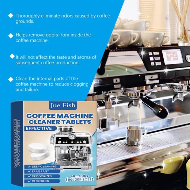 Compresse per la pulizia della macchina da caffè da 20 pezzi - Rimozione dell'olio per il rincrosto, compressa speciale per la pulizia dell'espresso per lo strumento della macchina per il caffè