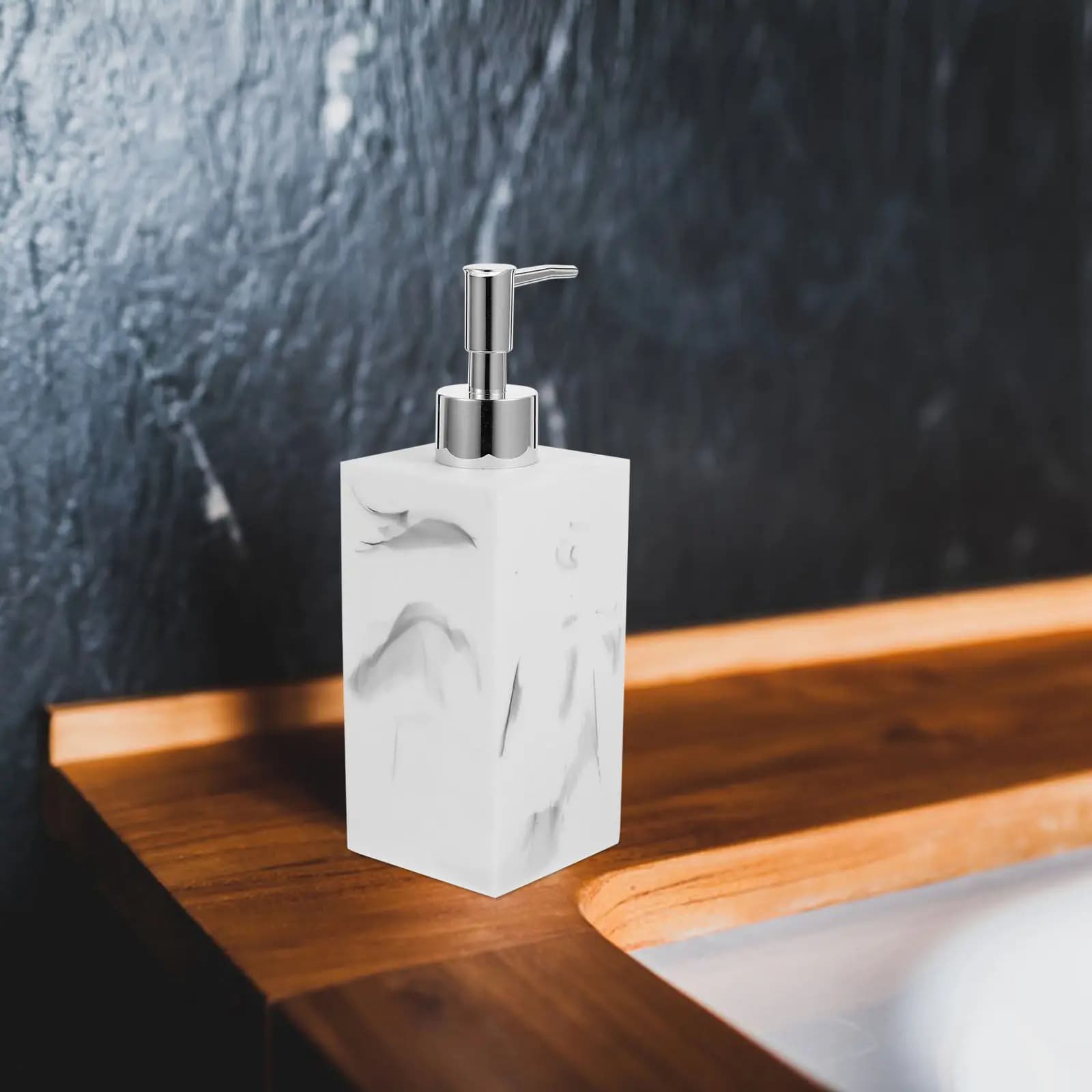 Dispenser per Shampoo con Motivo Marmorizzato in Resina ABS, Bottiglia Ricaricabile per Sapone Liquido, Facile da Pressare, Superficie Liscia Antiscivolo, per Viaggi, Casa e Bagno
