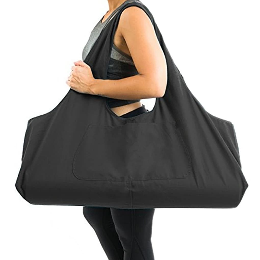 Canvas Yoga Mat Bag Large Capacity Storage Pouch Portable Indoor Outdoor Sports Exercise Travel Tote Keys Pack