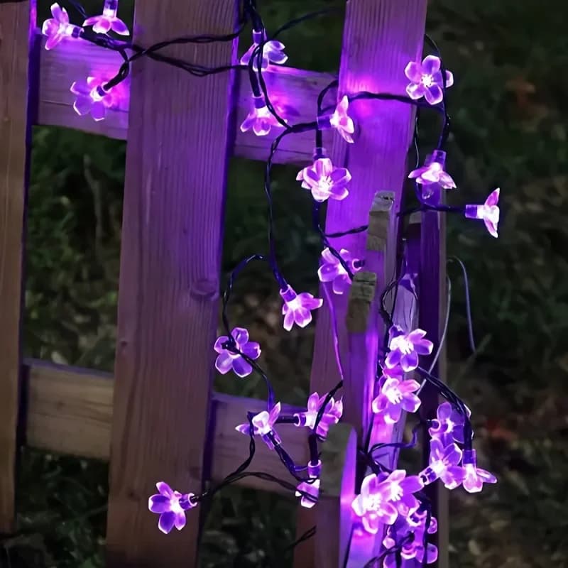 Luci solari a forma di fiore di ciliegio – 8 modalità di illuminazione, decorazioni per matrimoni, Natale e feste, impermeabili