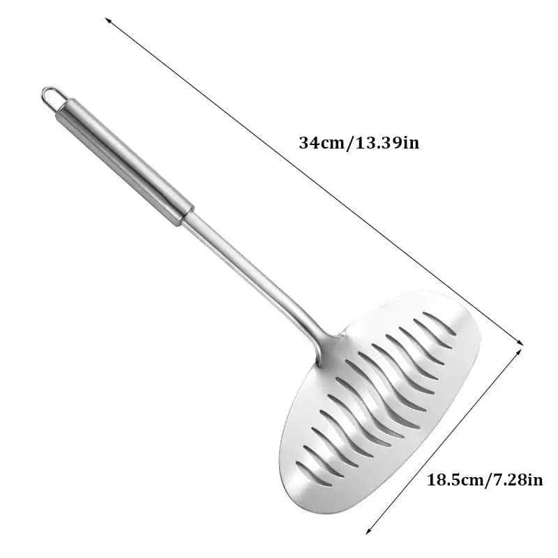 1 pz grande acciaio inossidabile pesce spatola per friggere uova padella paletta antiaderente manico lungo bistecca scanalata pala piatta cucina strumento di cottura
