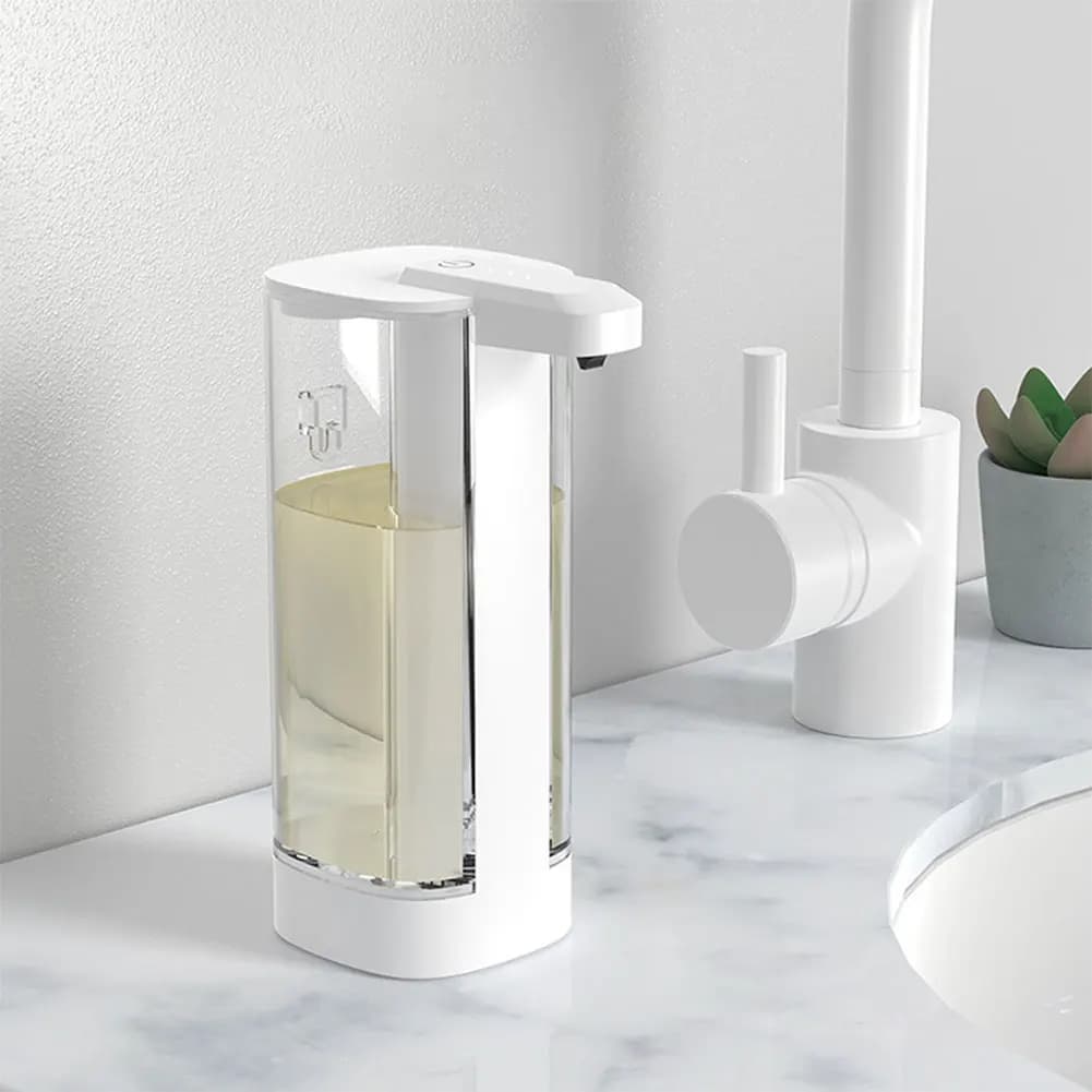 Dispenser Automatico di Sapone Senza Contatto, Dispenser di Sapone per Piatti da Parete, Erogatore Automatico di Sapone a Mani Libere per Cucina e Bagno