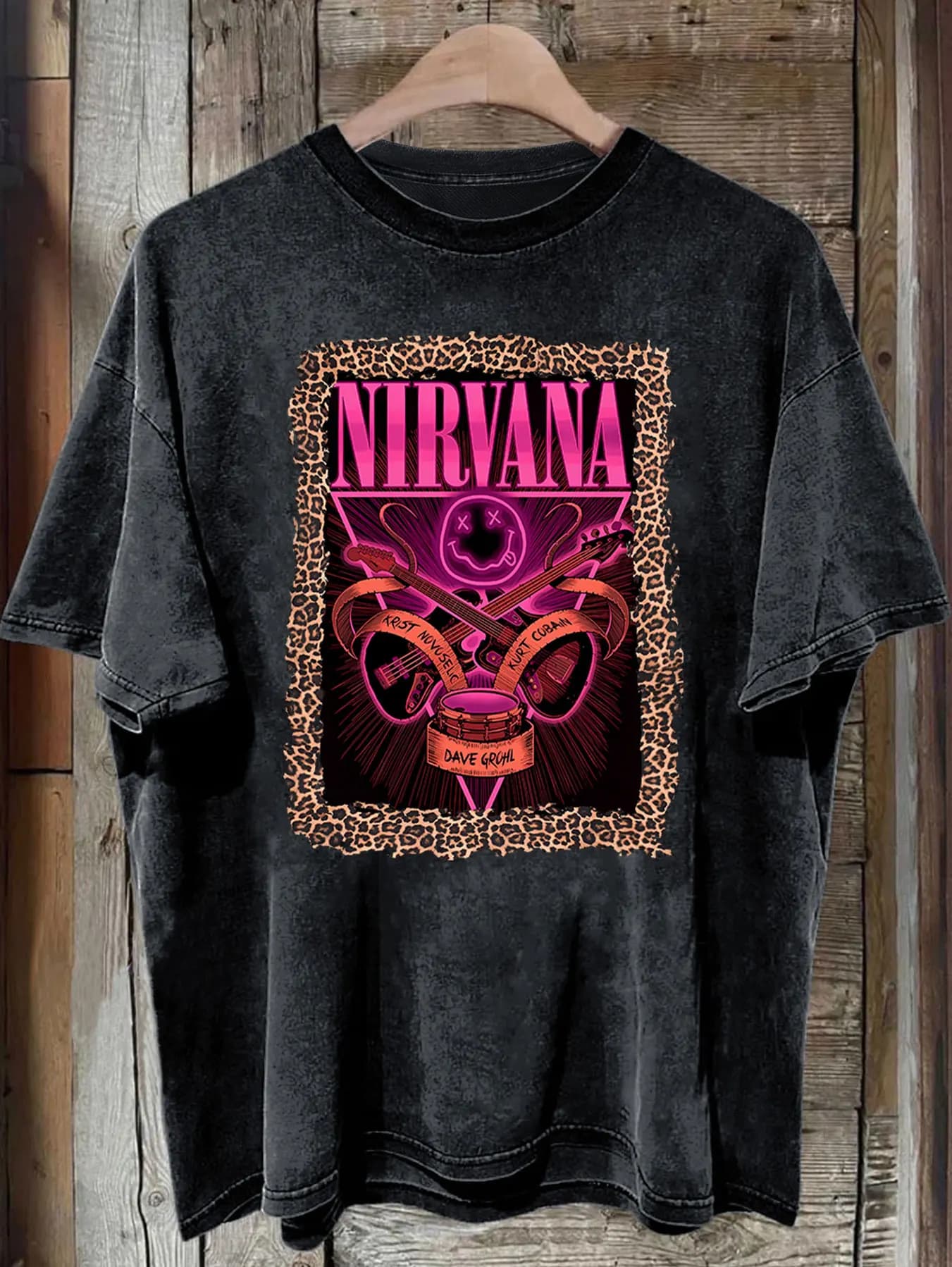 Women Vintage Nirvana print High Street Metal Pattern Washed Y2k Graphic Tshirts Streetwear Aesthetic Top Shirts for Women