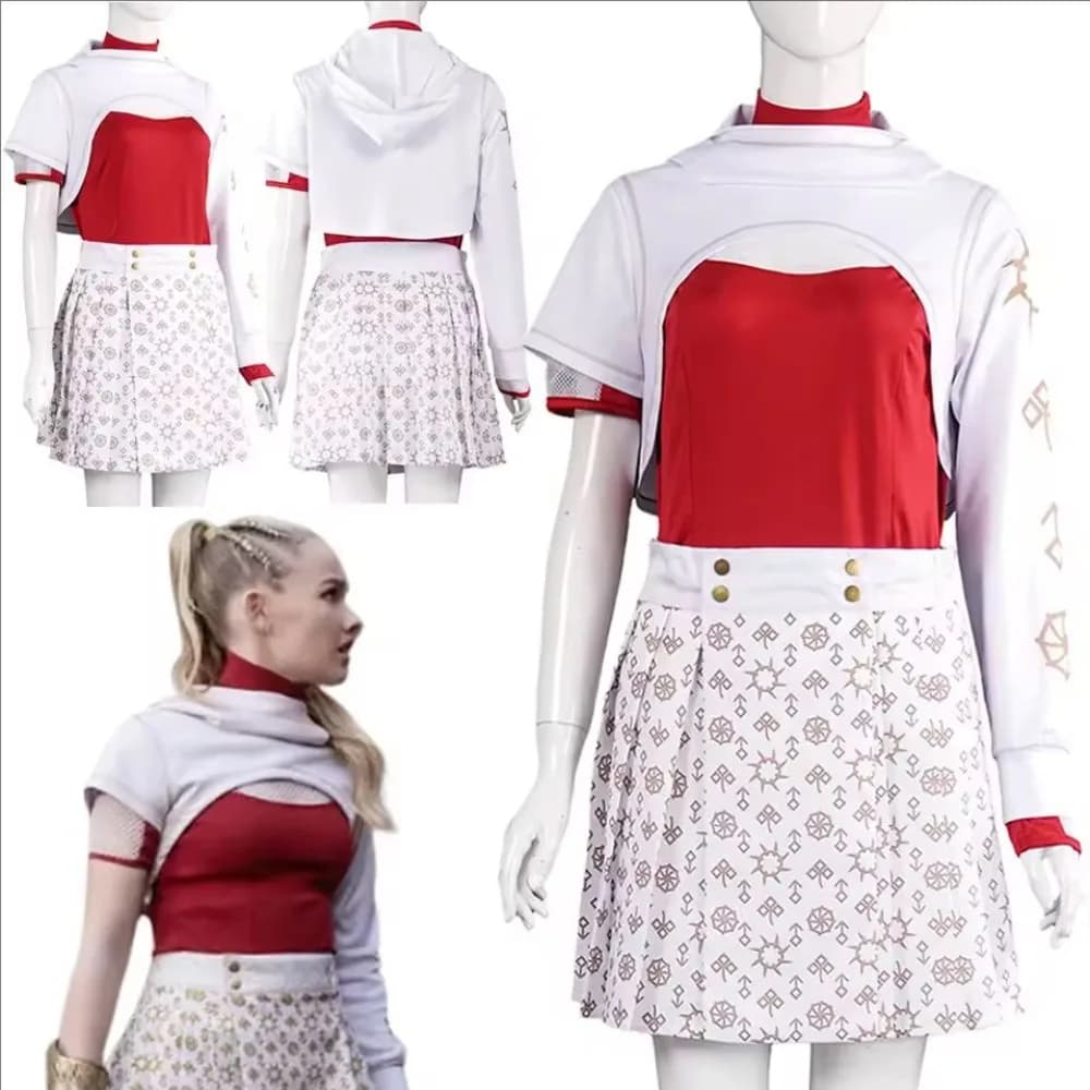 Film Zombies 4 Addison Costume Cosplay Cappotto Addison Top Gonna Abbigliamento Vestito per Vampiri Dawn Travestimento Abiti Vestito di Halloween