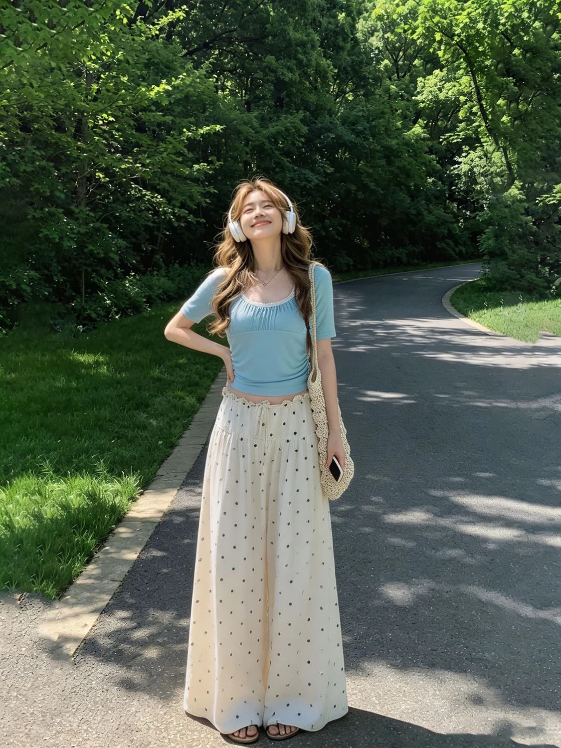 Spring Summer Women's T-shirt U-neck Pleated Waist-cinching Sleeveless Lace Trim Simple Small Top Korean Style Commute Wind