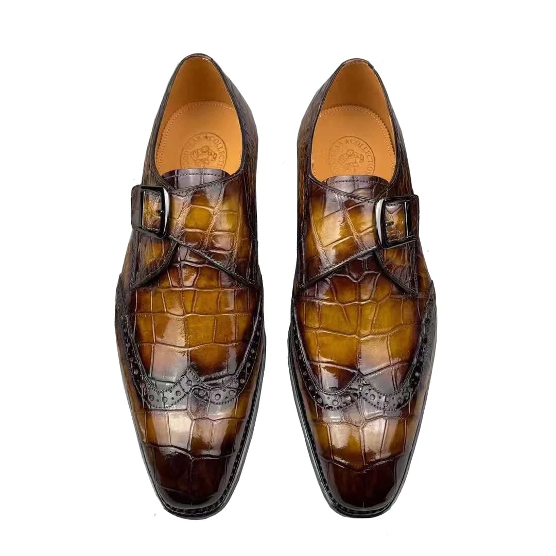 yingshang nuovi uomini scarpe formali scarpe da coccodrillo maschili colore pennello