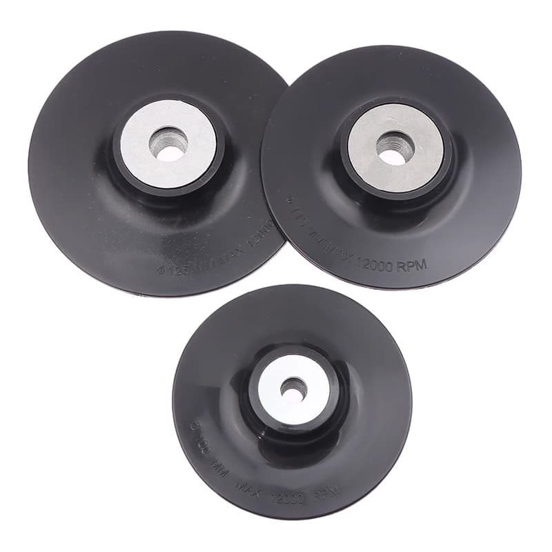 4-7'' 100/125/150/180mm M10/M14 Thread Backing Pad ABS Plastic Back Pad Round Grinding Discs For Angle Grinder Sanding Sander