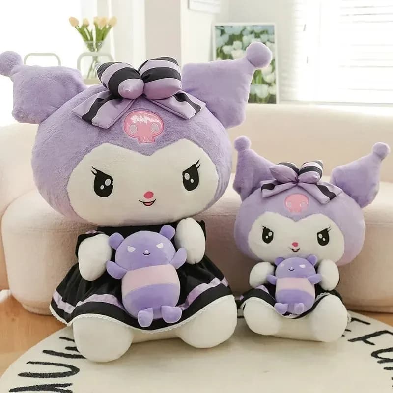 Peluche Sanrio Nuovo Kuromi da 60cm, Pupazzo Anime Kawaii, Regalo di Natale per Ragazze