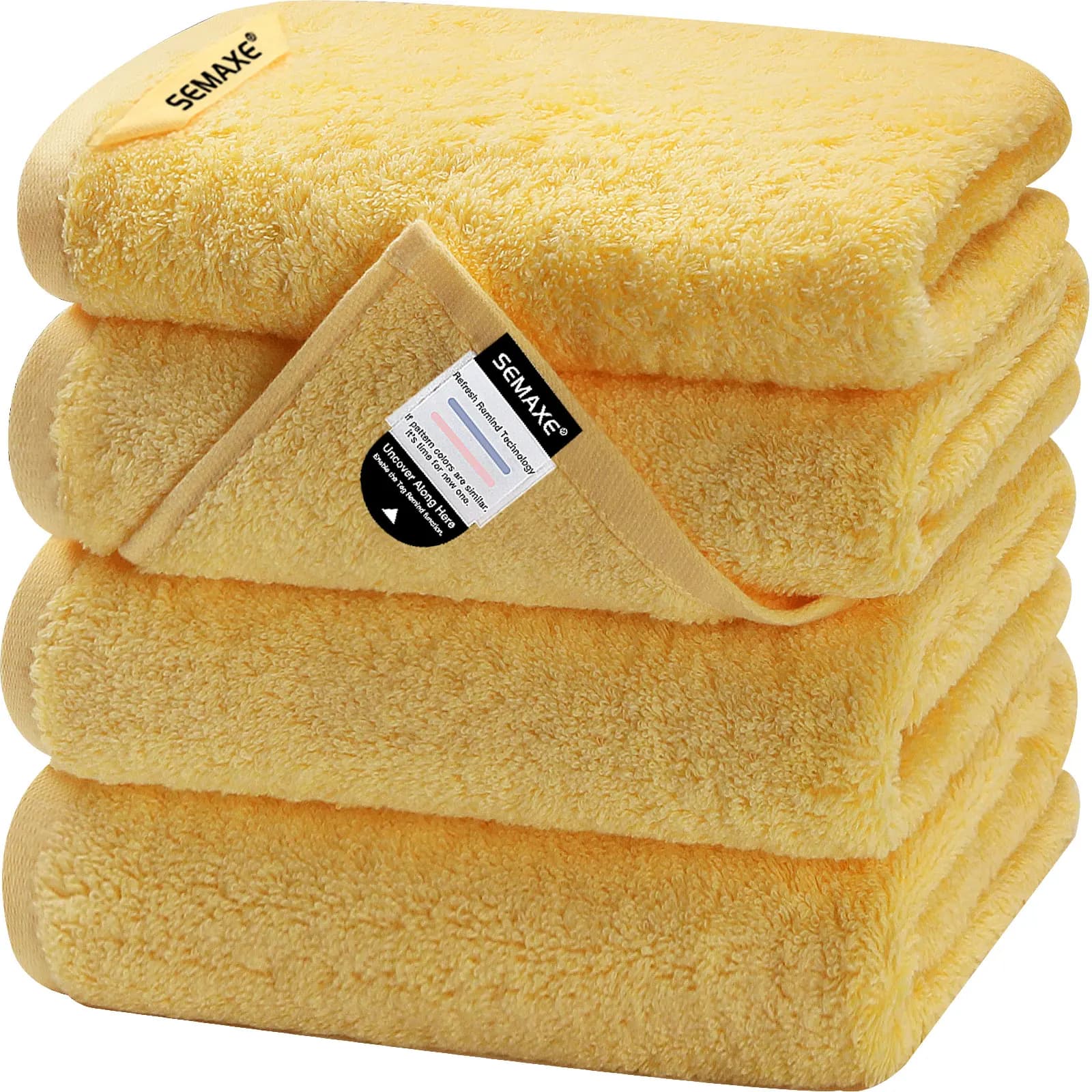 SEMAXE 40*70cm 125g Hand Towel Set of 4 Set High Absorbent 100% Cotton Ultra Soft Quick Dry with Hanging Loop for Home Gym