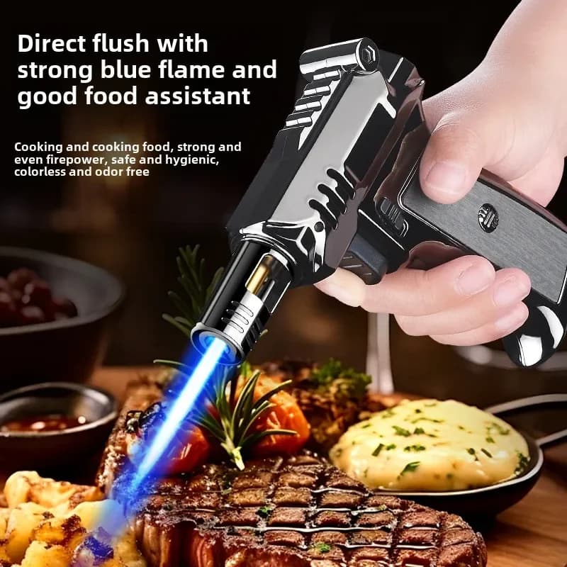 Blue Flame Torch Lighters BBQ Moxibustion Cigar Charcoal Hardware Welding, Kitchen Butane Gas Lighter to 1300 High Temperature