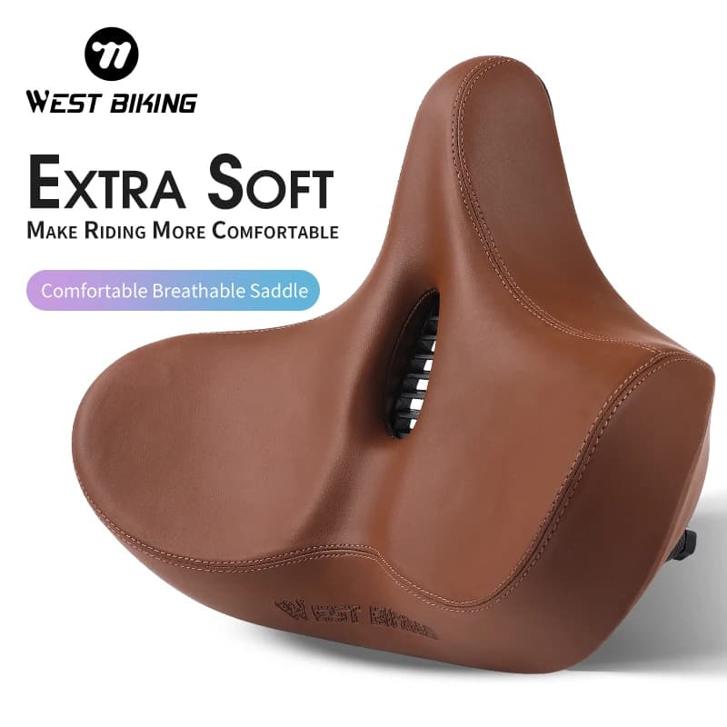 WEST BIKING MTB sella larga ergonomica confortevole bicicletta smorzamento a molla sella Cruiser bici elettrica cuscino del sedile con memoria spessa