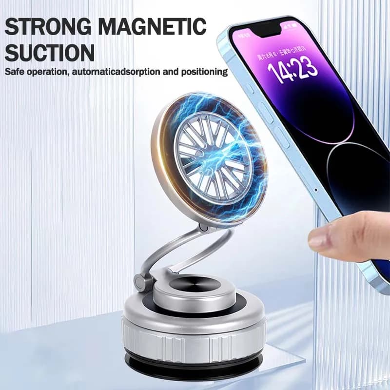 Supporto per telefono per auto con ventosa magnetica sottovuoto 360 ° Supporto girevole per navigazione, parabrezza pieghevole, presa d'aria, staffa per telefono
