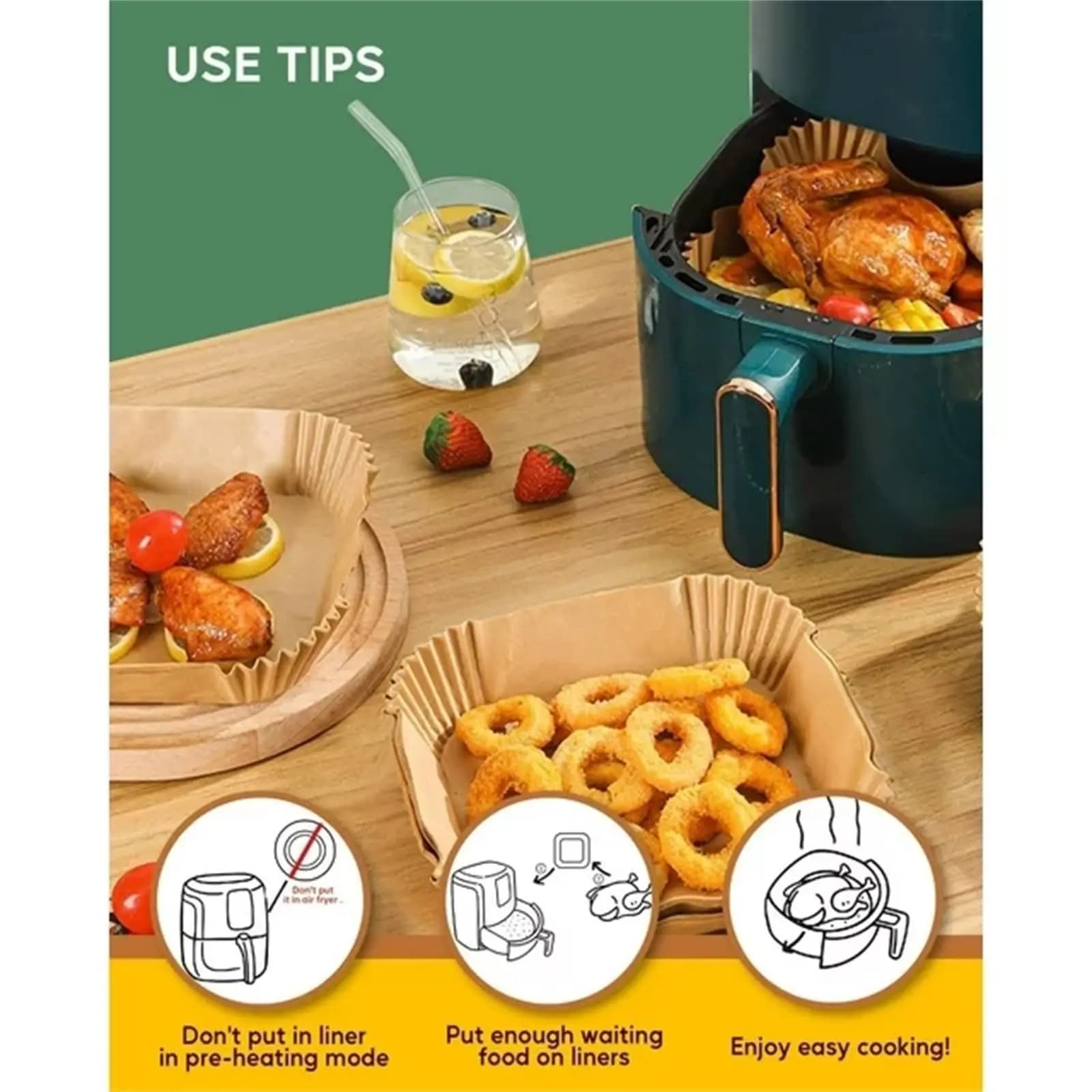 Air Fryer Paper Airfryer Disposable Containers Airfryer Baking paper Non-stick paper Barbeque plate