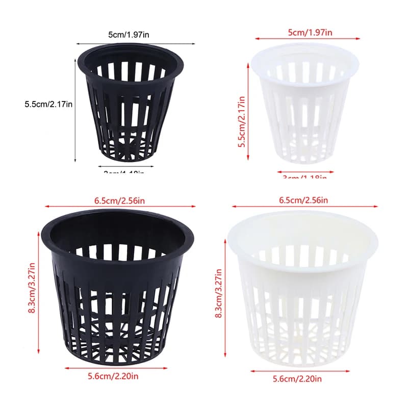 △ 10Pcs 2Inch3 Inch Grow Orchids Hydroponics Plastic Cups Planting Mesh Pot Soilless Net Basket Slotted Colonization Container