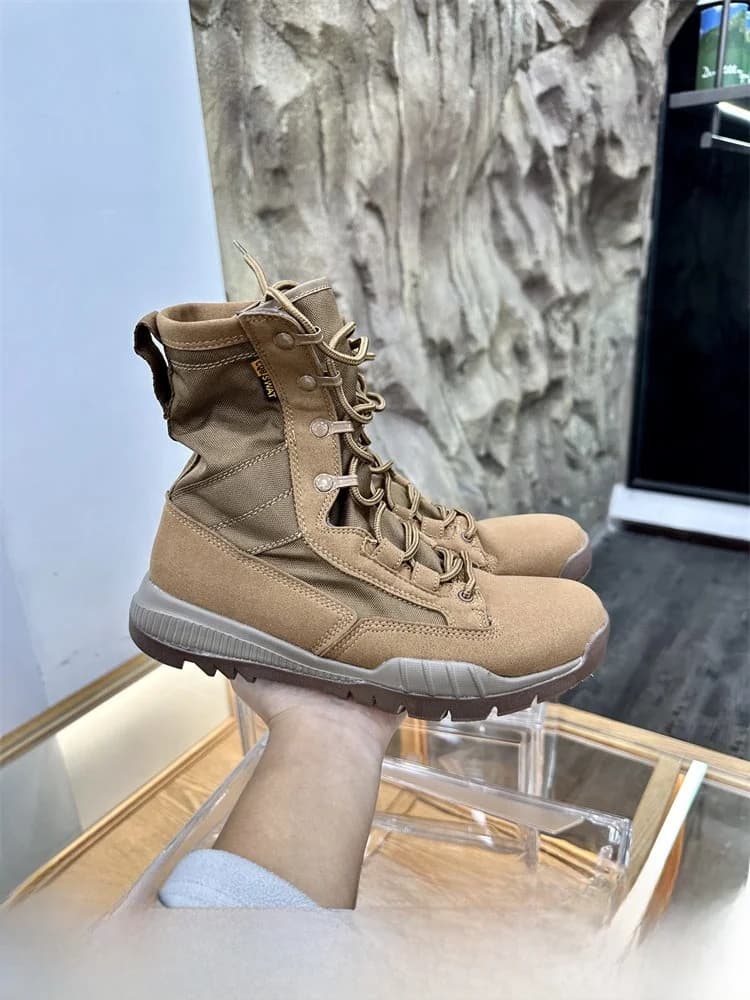 Stivali Tattici da Uomo per Deserto e Outdoor, Scarpe da Lavoro per Tutti i Terreni, Calzature Casual Basse con Lacci, Stivali Caldi con Punta Rotonda