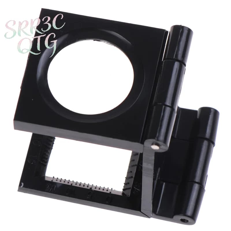 Nuovo Ingranditore Pieghevole 10X da 28mm Nero con Scala per Tessuti, Strumento Ottico Ingrandente Pieghevole