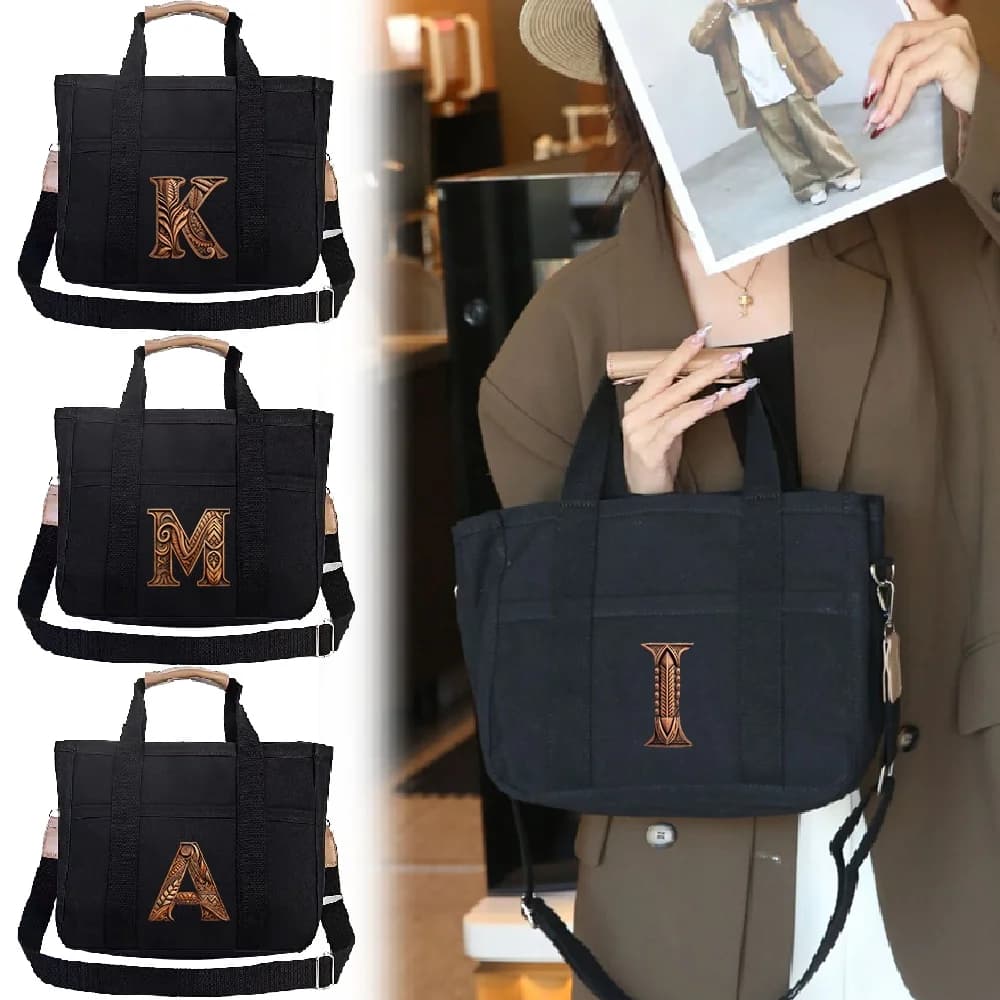 Borsa alla Moda per Mamme, Borsa con Iniziali A-Z, Borsa Pratica Multiuso