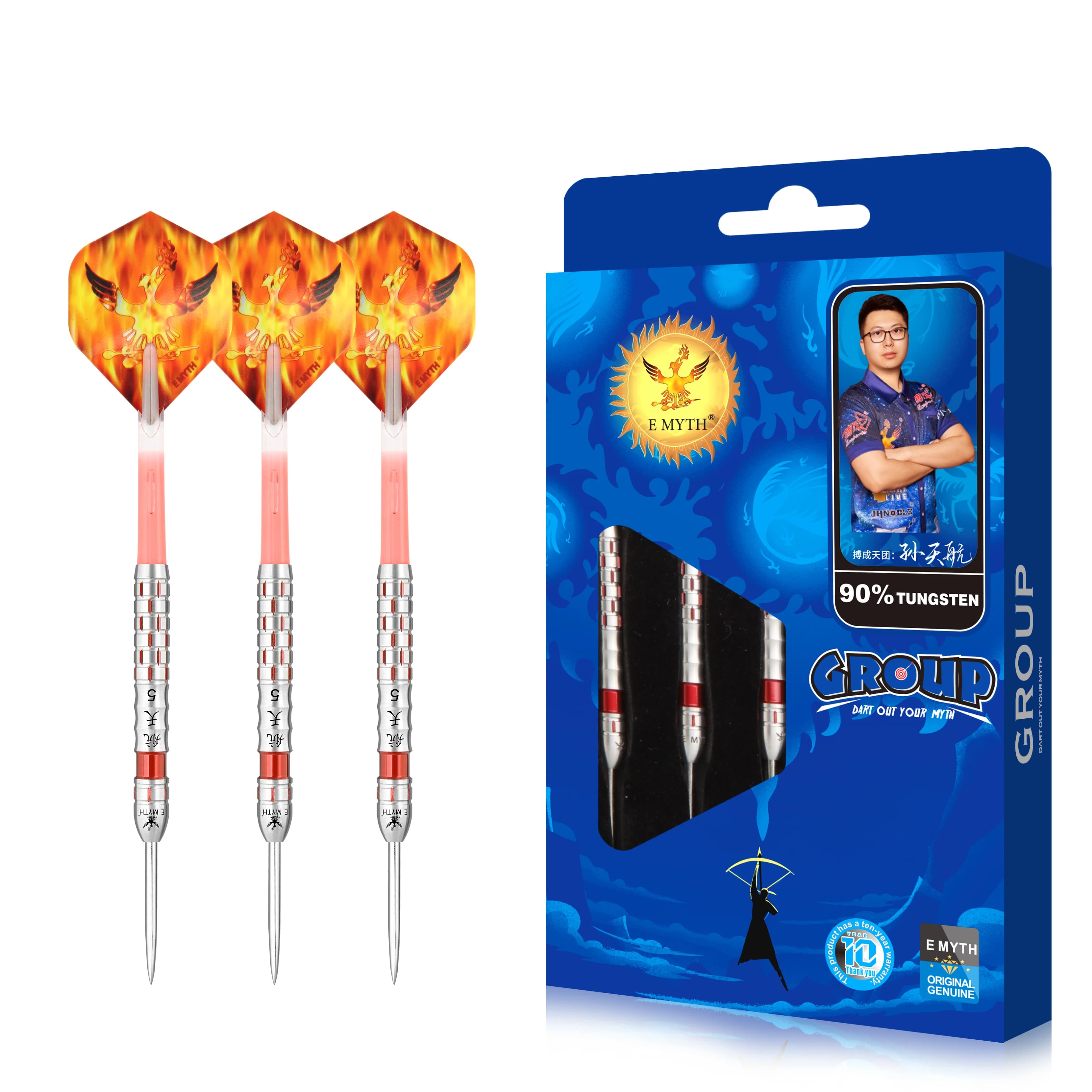 E MYTH Space Five 3 pezzi/set professionale 90% tungsteno 18g/20g freccette con punta morbida e freccette con punta in acciaio 22g/23g/24g/26g/28g
