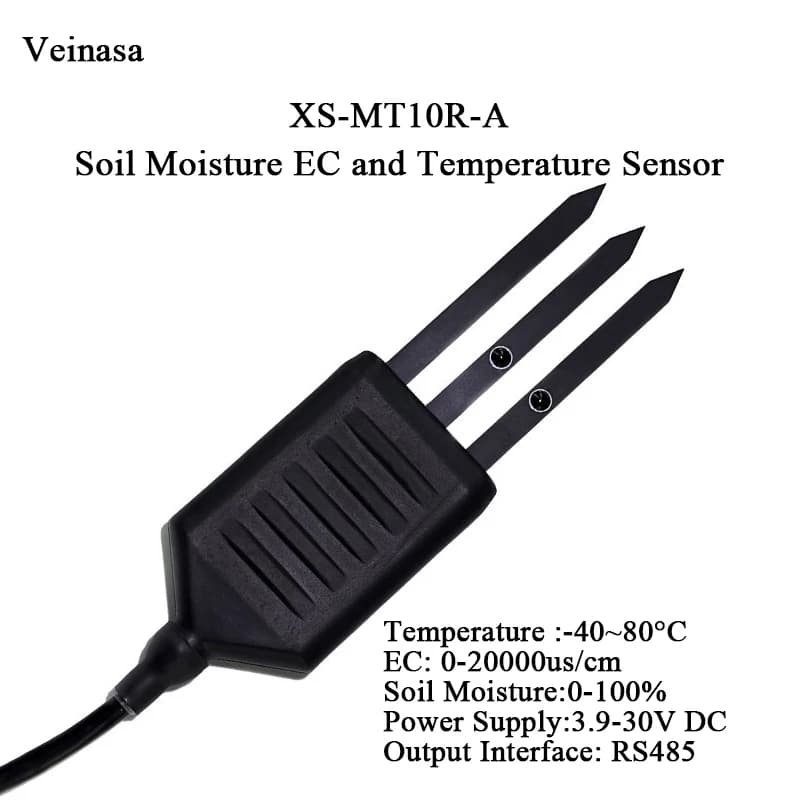 XS-MT10RA RS485Integrated with Soil Moisture EC Temperature IP68 FDR 2m Cable Applicable for Science Research 0-20000us/cm