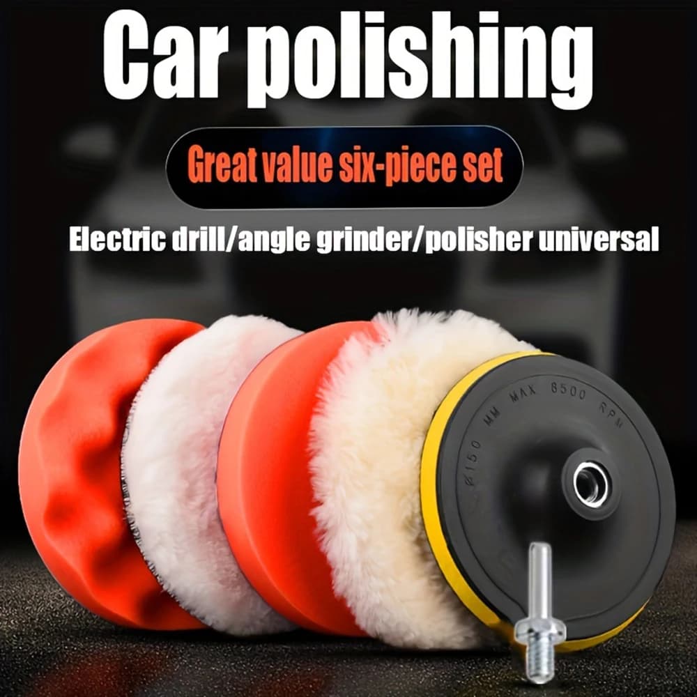 4 pollici 6 pezzi auto bellezza lucidatura ceratura spugna disco autoadesivo ceratura lucidatura spugna disco spugna lucidatura ruota