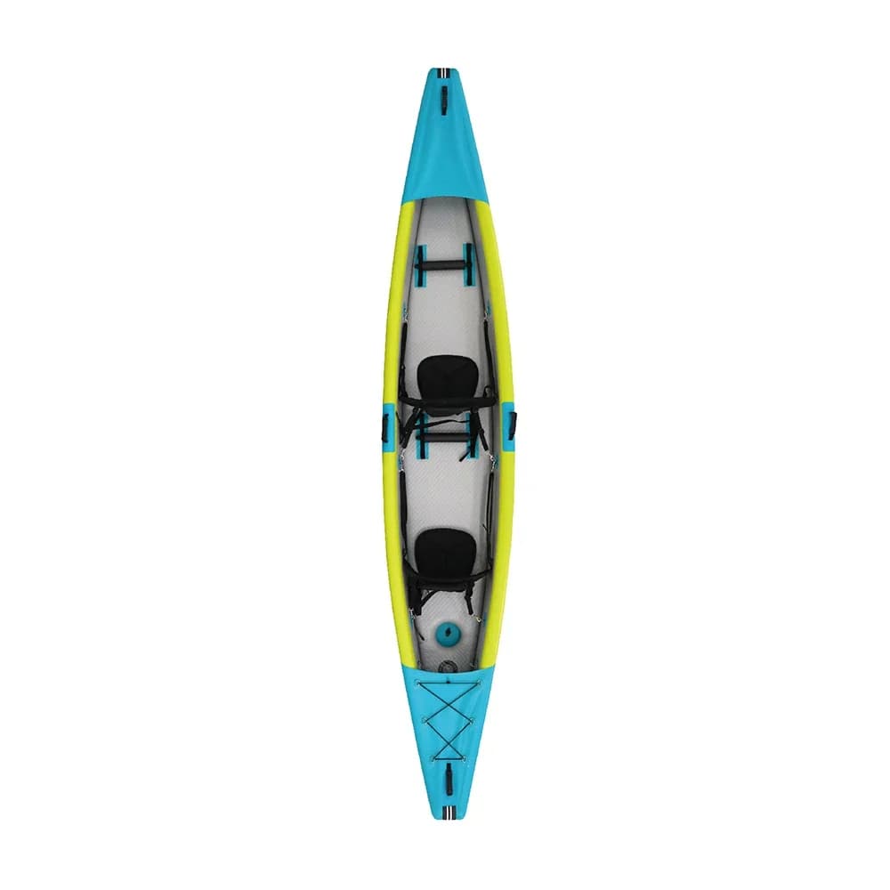 Kayak Gonfiabile Nuovo di Fabbrica per 2 Persone, Barca Gonfiabile Drop Stitch con Pagaie e Pompa