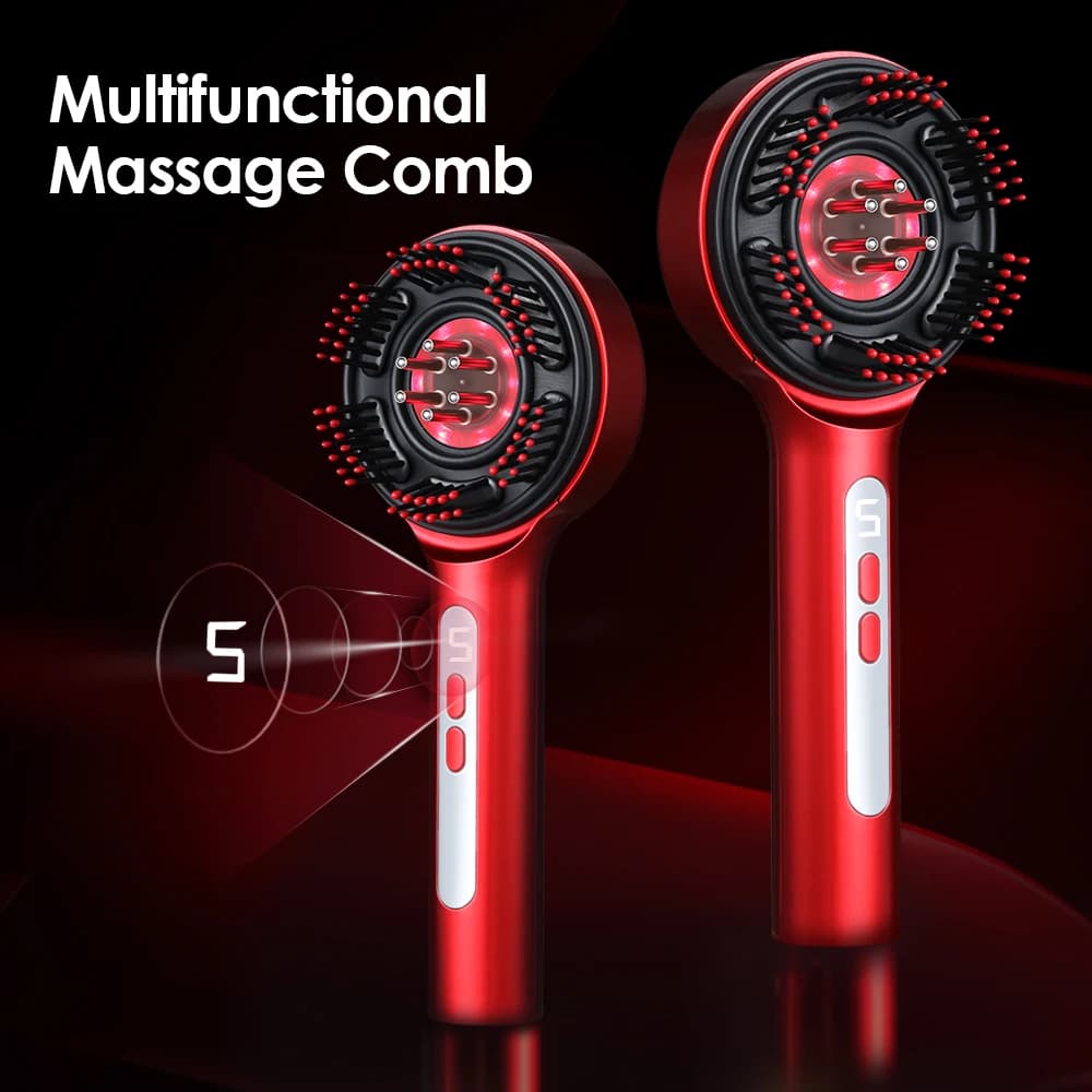 Testa elettrica Massaggio del cuoio capelluto Pettine Vibrazione Ricrescita dei capelli Follicolo pilifero Olio essenziale Applicatore liquido Cura dei capelli Anti perdita