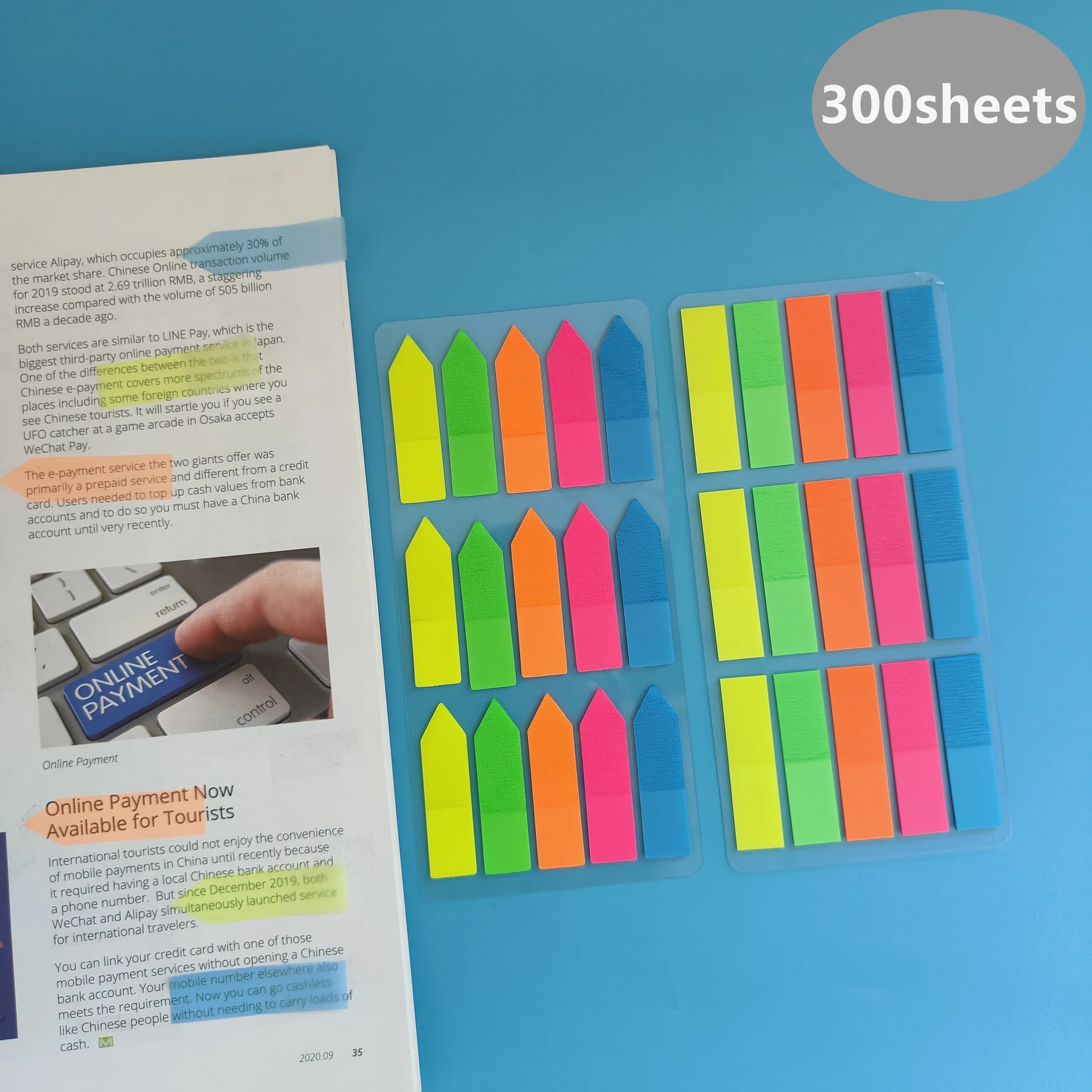 300 Pcs Index Tabs pennarelli per pagine autoadesivi trasparenti libri appiccicosi impermeabili note classificare i file bandiere Planner Stickers