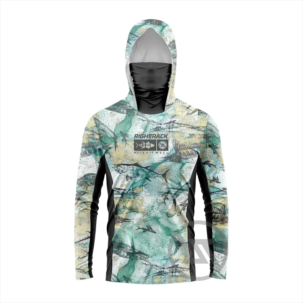 HotSale RT Maschera da uomo Felpe con cappuccio Abbigliamento da pesca UPF50 + UV Caccia Arrampicata Campeggio Escursionismo Abbigliamento da pesca traspirante