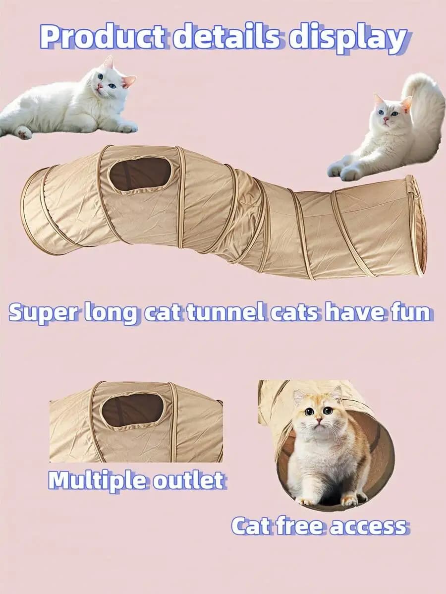 Foldable Breathable Cat Tunnel Toy Interactive Pet Playhouse Portable Exercise Training Accessory For Cats