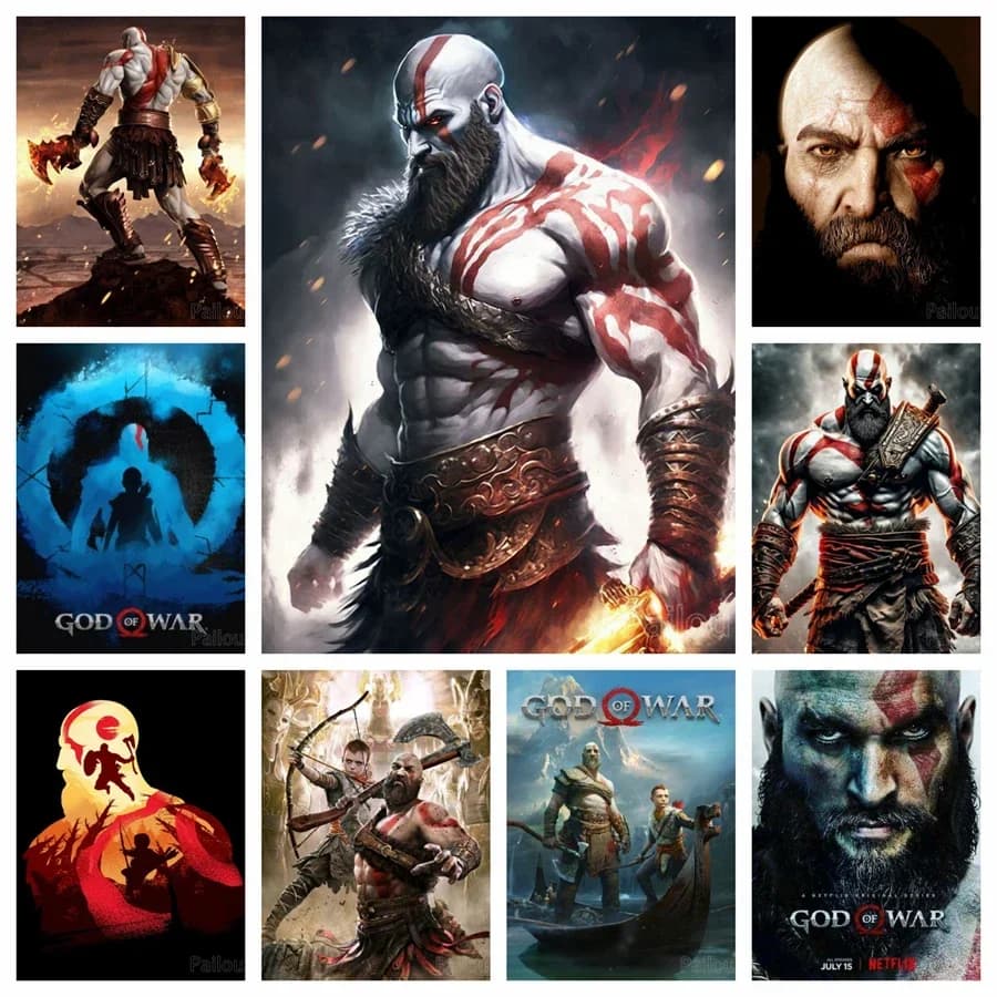 Dio della guerra Ragnarok 5d Kit di pittura diamante fai da te Mitologia greca Kratos Arte Mosaico Punto croce Artigianato Room Decor Regalo