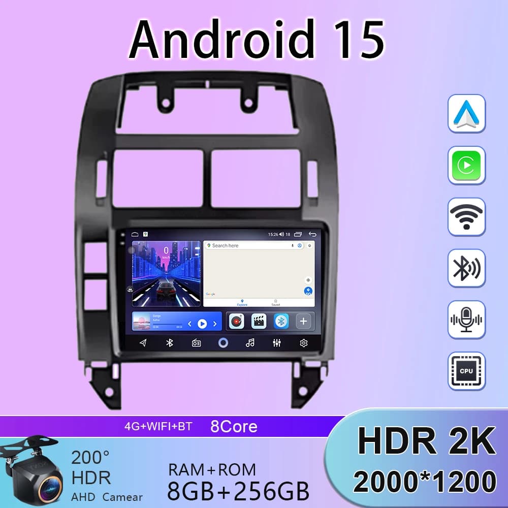 Per Volkswagen VW Polo MK4 6Q 9N 9N3 2004 - 2009 Wireless Carplay Android Auto Car Multimedia Radio Lettore Video DSP Testa Stereo