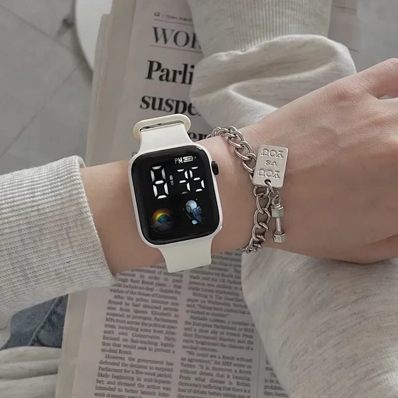 Fashion LED Sports Watches Men's Digital Watch Electronic Wristwatches Casual Silicone Montre Femme Relojs Para Mujer (only watch)