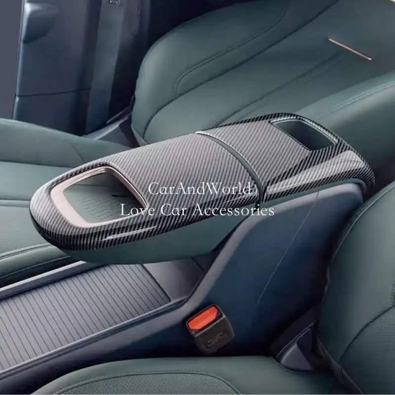 ABS in fibra di carbonio bracciolo centrale scatola di immagazzinaggio pannello copertura adesivo trim accessori per modanatura auto per ZEEKER X 5 Seat 2023-2025