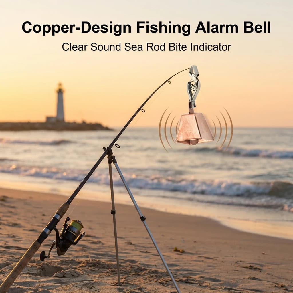 Campanello da Pesca in Acciaio Inossidabile con Design Placcato Rame - Allarme per Canna da Pesca per Acqua Dolce e Salata