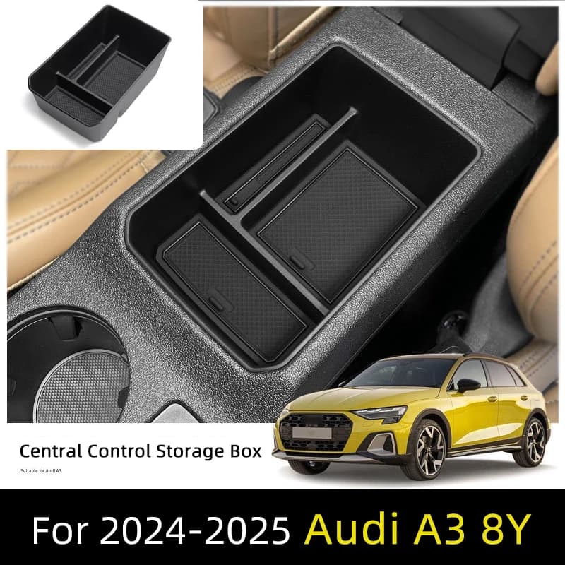 Auto Bracciolo Centrale Scatola di Immagazzinaggio Per Audi A3 8Y Accessori 2024 2025 Console Centrale Organizzatore Contenitori Vassoio ABS Interni
