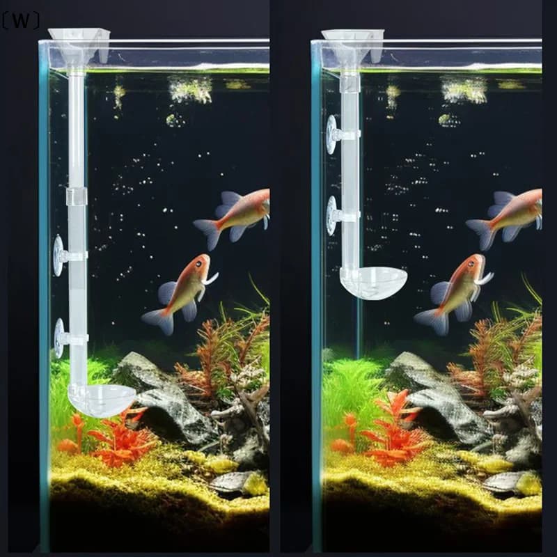 maveraW AanAquarium Set di tubi di alimentazione trasparenti Acquario Telescopico Serbatoio di pesce Alimentatore Gamberetti Contenitore di alimentazione Alimentatore Ciotola Accessori