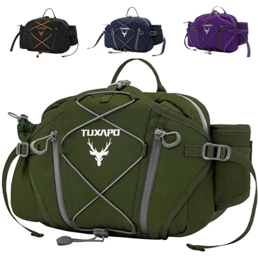 Marsupio da Uomo, Borsa da Cintura per Corsa, Ciclismo, Escursionismo, Viaggi, Festival, Regalo