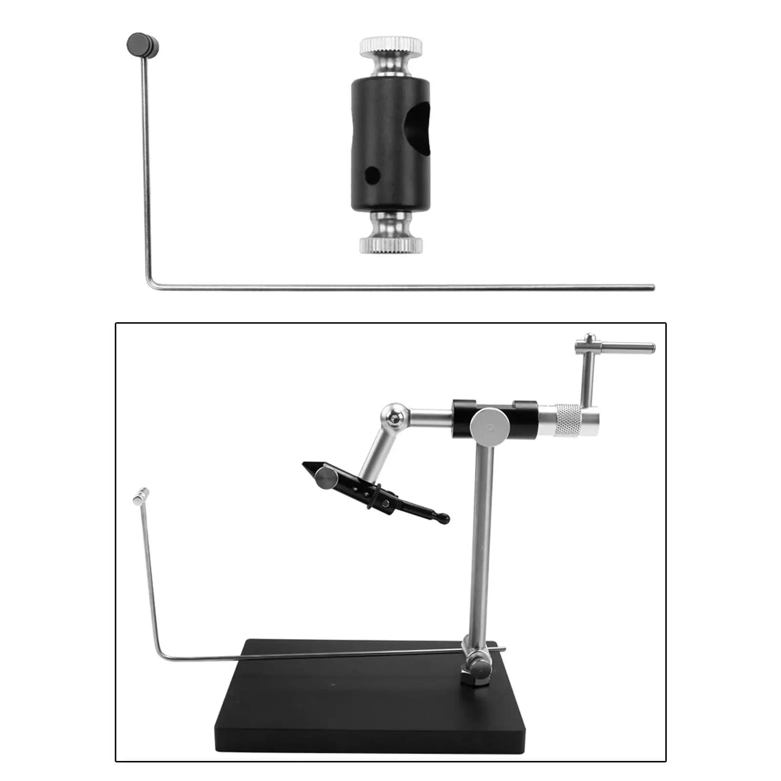 Morsa per mosche accessorio per mosche pezzi di ricambio rotanti a 360 gradi supporto per lenza da pesca con morsa per mosche durevole portatile