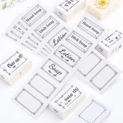 6 Pezzi Adesivi Impermeabili Trasparenti Rimovibili per Bottiglie di Sapone, Dispenser, Campioni da Viaggio, Vetro e Plastica