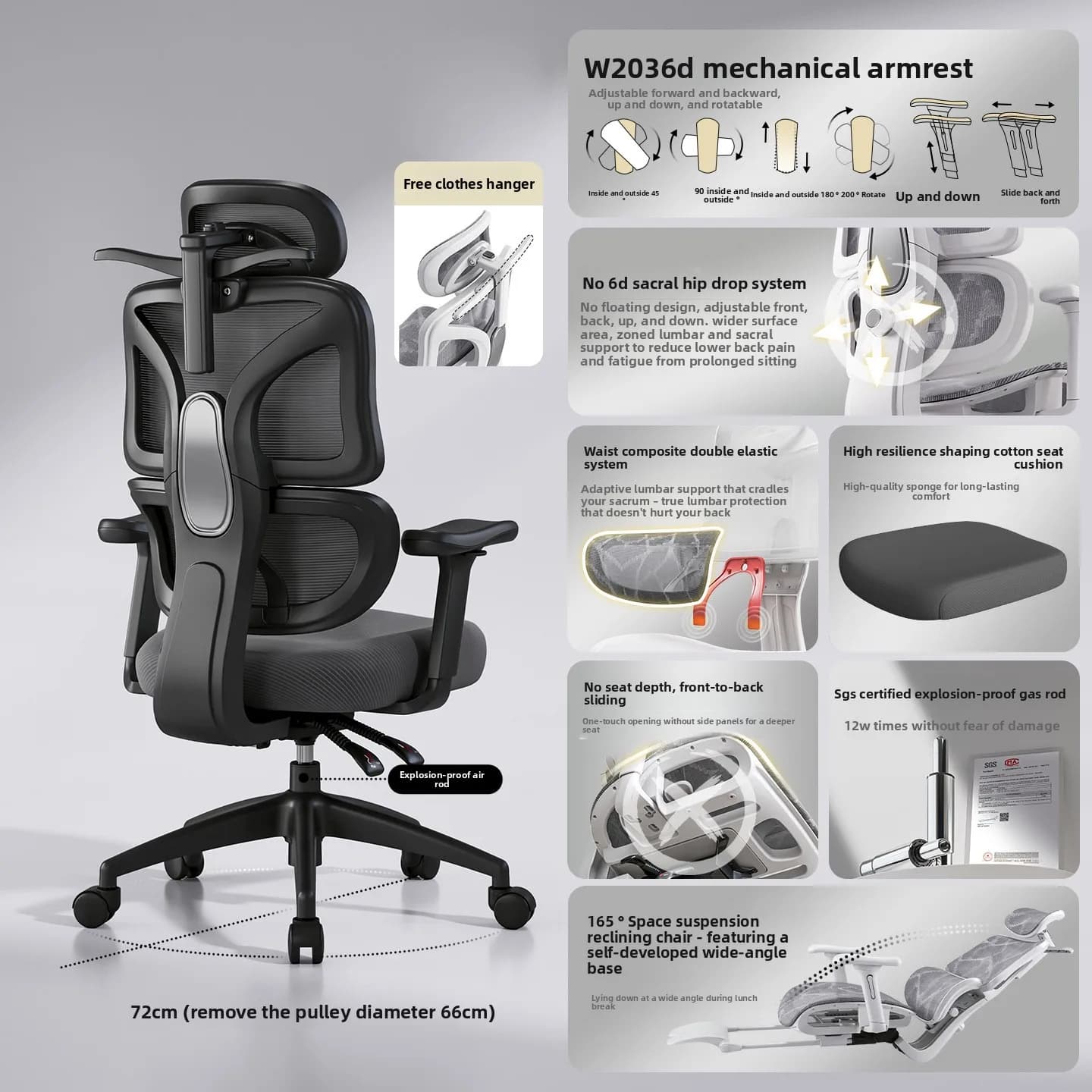Nuova sedia ergonomica stabile, sedia da computer, sedia reclinabile confortevole, sedia da gaming, sedia da ufficio, seduta reclinabile