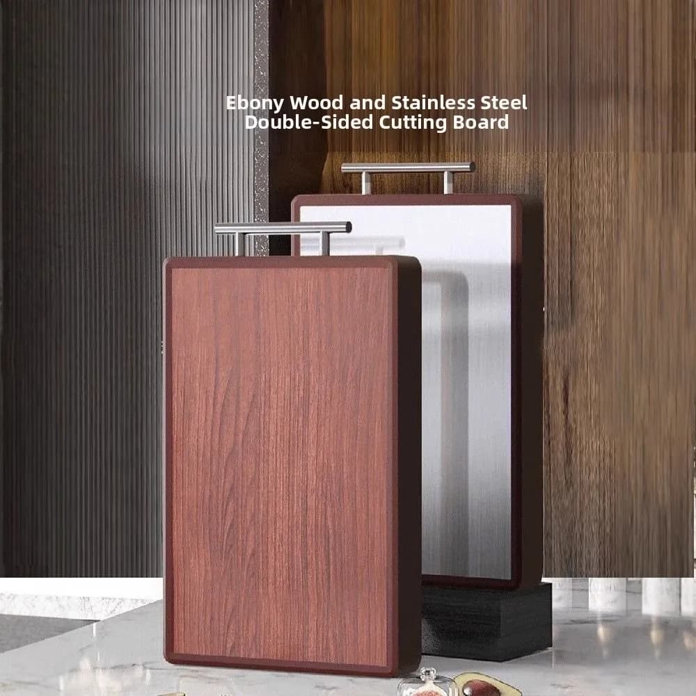 Anti-Bacterial Double-sided Cutting Board Anti-Mold with Handle Kitchen Chopping Block Rust Proof Anti-Slip Wood Chopping Board