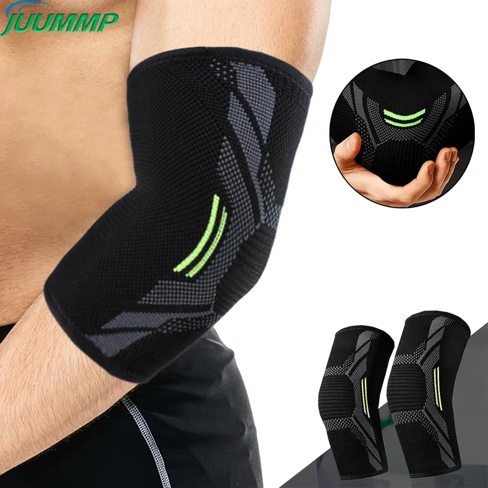 Supporto per il gomito Elastico per palestra Sport Gomito protettivo Assorbe il sudore Sport Basket Pallavolo Tennis Manica del braccio Gomito Tutore