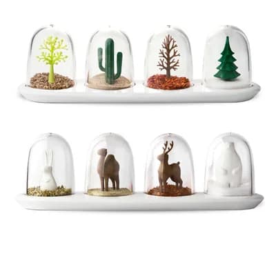 Set di 4 barattoli per spezie Four Seasons Plant, creativi contenitori per condimenti a forma di animali, shaker per sale, zucchero e pepe, utensili da cucina, accessori da cucina