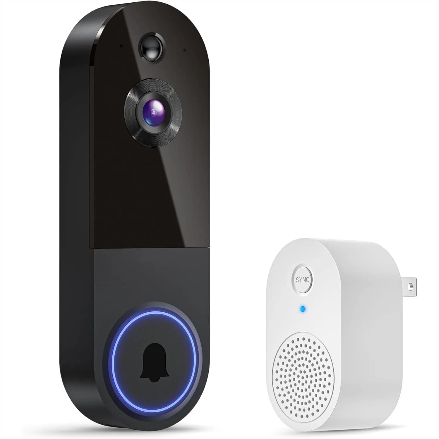 Campanello Video Wireless con Rilevamento Umano AI, Comunicazione Bidirezionale, Visione Notturna per la Sicurezza Domestica