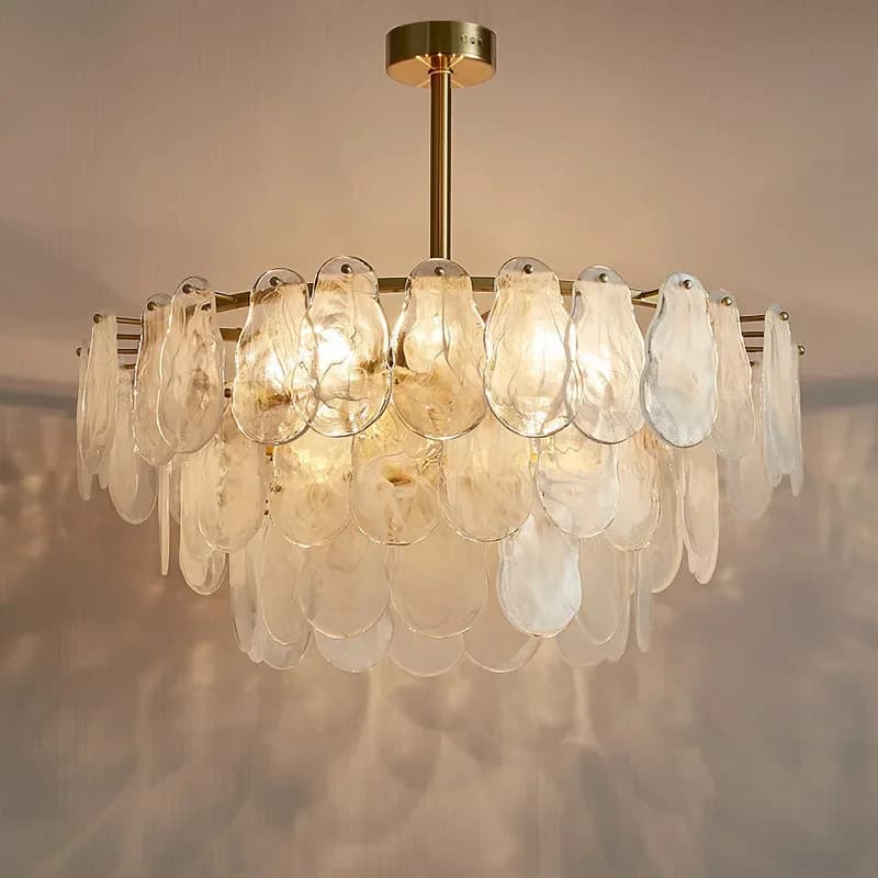 M ​ Lampadario moderno a sospensione con cristalli, lampada a sospensione di lusso in vetro a forma di nuvola per soggiorno, sala da pranzo, camera da letto, cucina, isola.